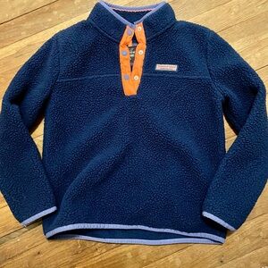 Vineyard Vines Blue Fleece Kids Pullover S(7/8)
